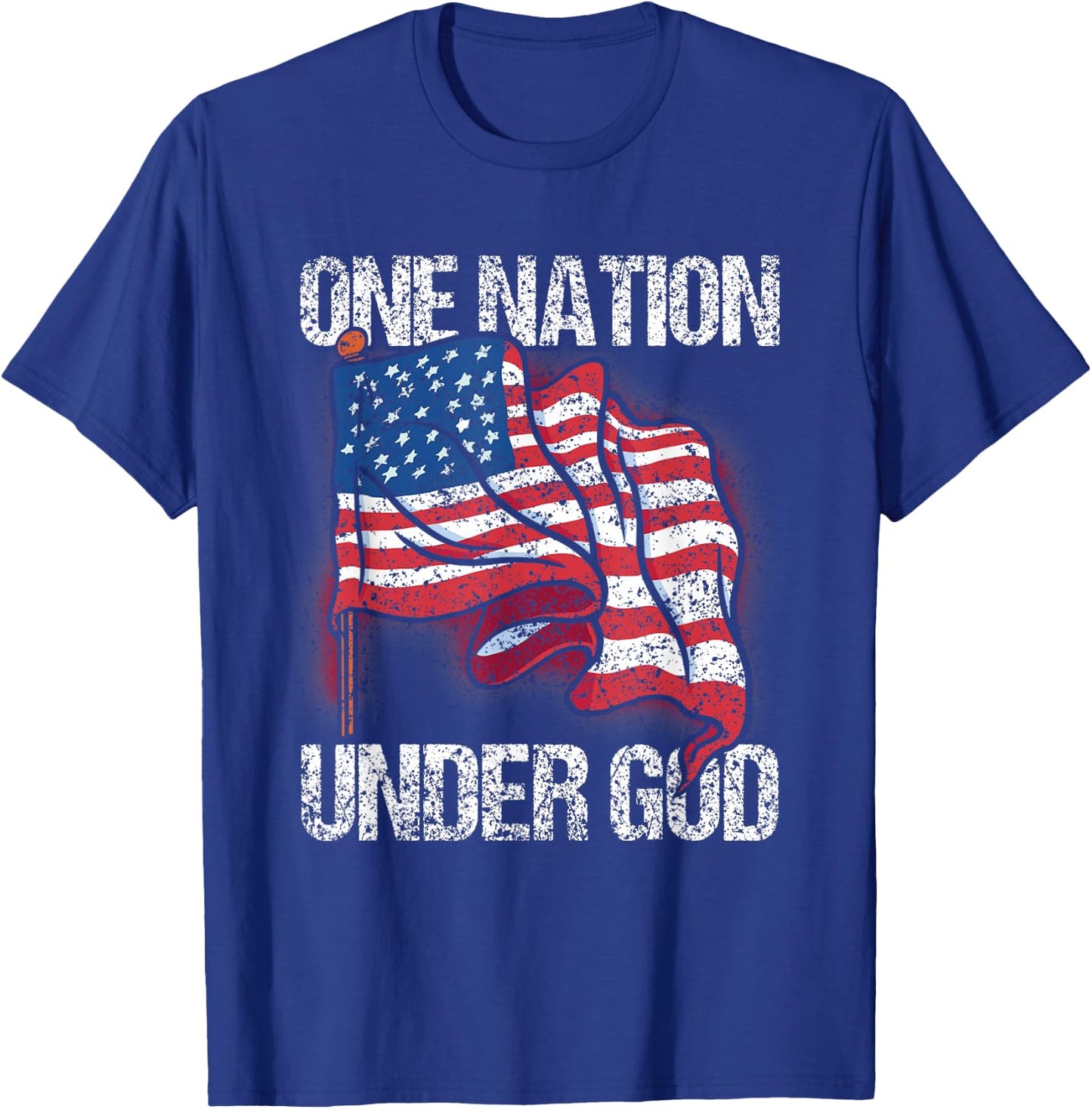 One Nation Under God American Usa Us America Patriotic Us T-Shirt - T-Shirt | Royal