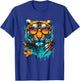 Colorful Tiger Face Tiger Head Wild Cat Lover T-Shirt - T-Shirt | Royal