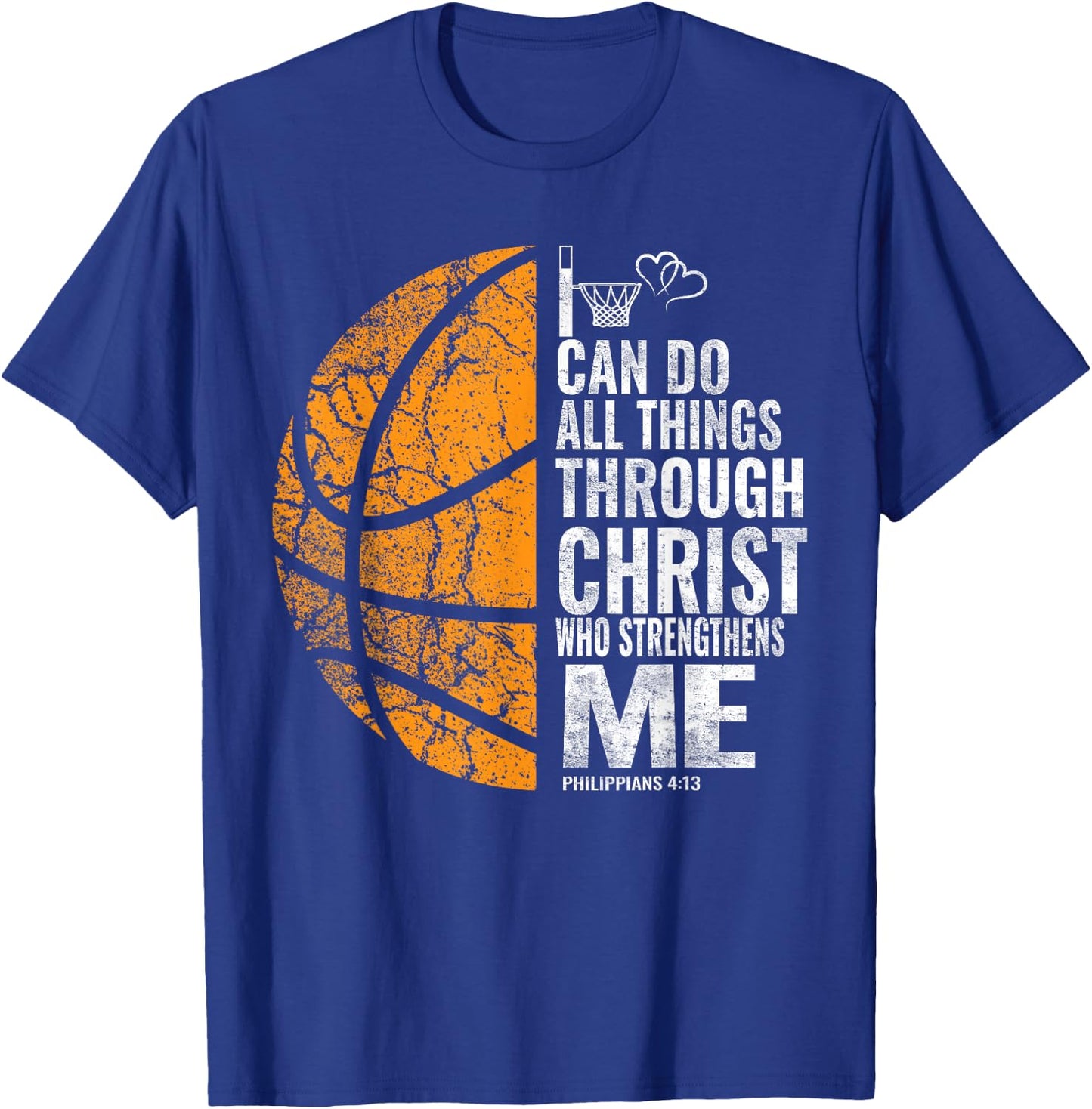 Christian Basketball Men Boys Kids Religious T-Shirt - T-Shirt | Royal