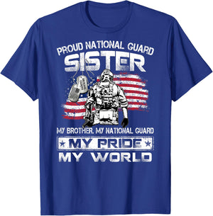 Proud US National Guard Sister My Brother My National Guard T-Shirt - T-Shirt | Royal