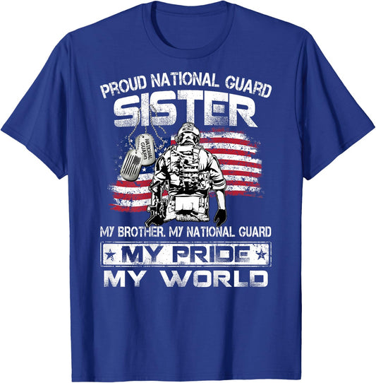 Proud US National Guard Sister My Brother My National Guard T-Shirt - T-Shirt | Royal
