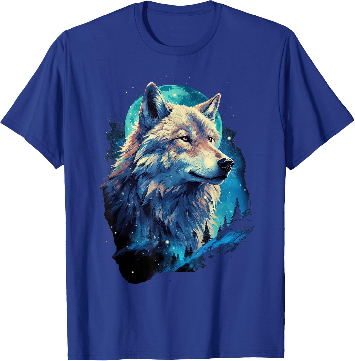 Wolf Moon Howling Lone Funny Wolves pack of wolves T-Shirt - T-Shirt | Royal