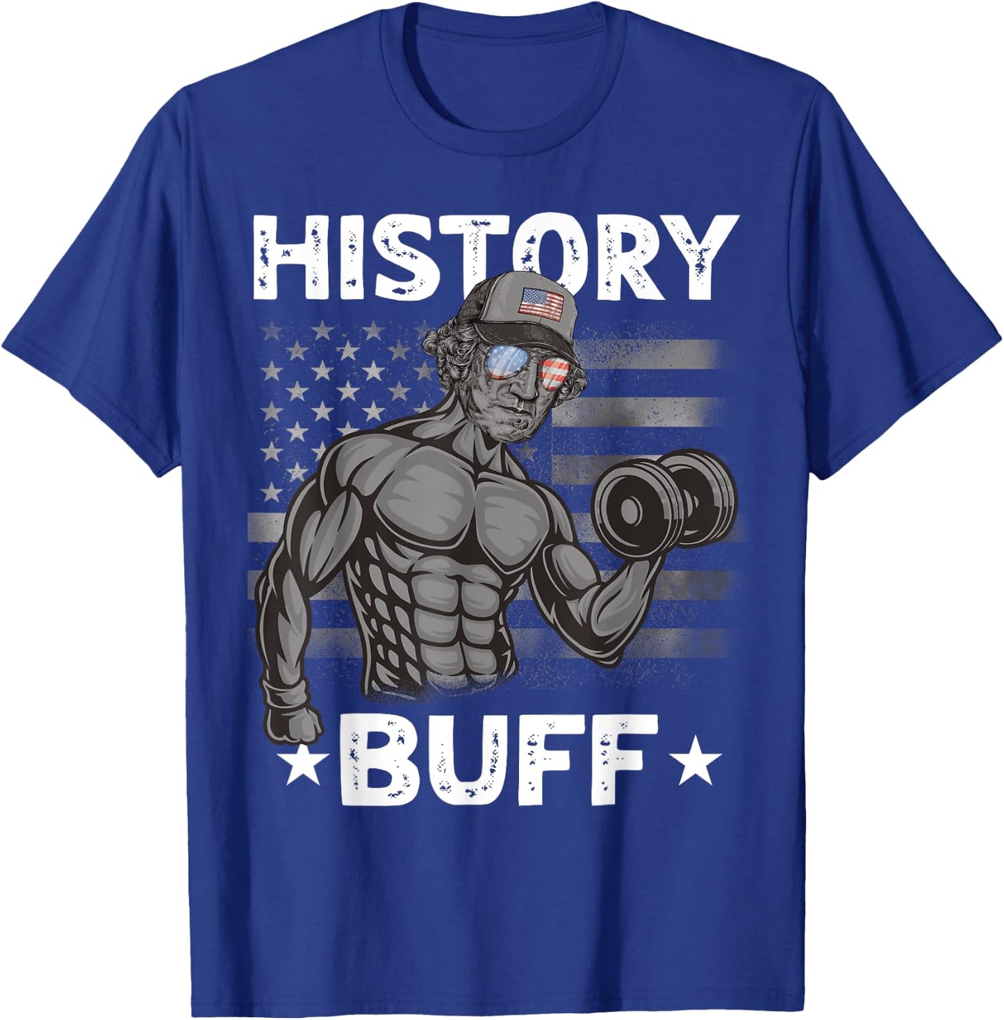 History Buff Washington Bro Weightlifting 4th of July Gym T-Shirt - T-Shirt | Royal
