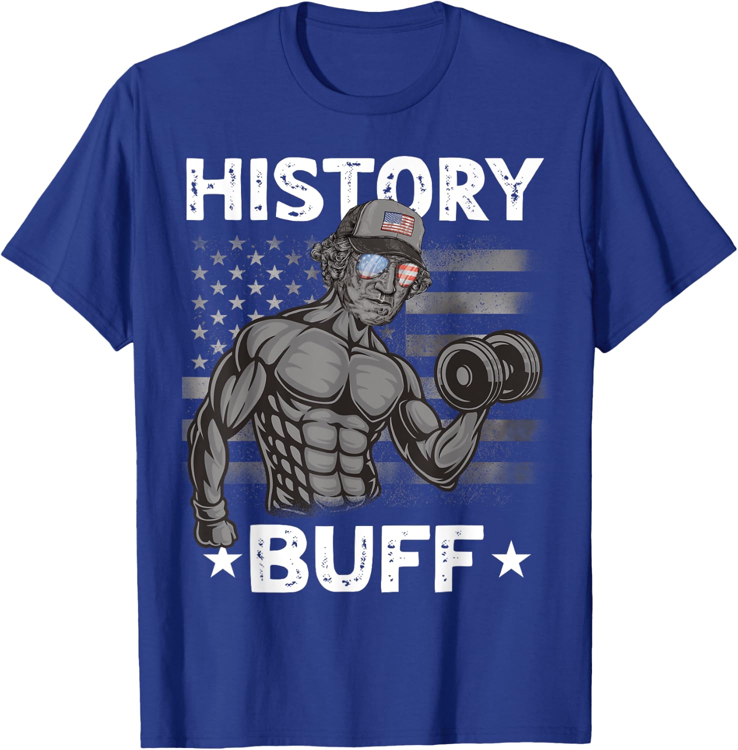 History Buff Washington Bro Weightlifting 4th of July Gym T-Shirt - T-Shirt | Royal