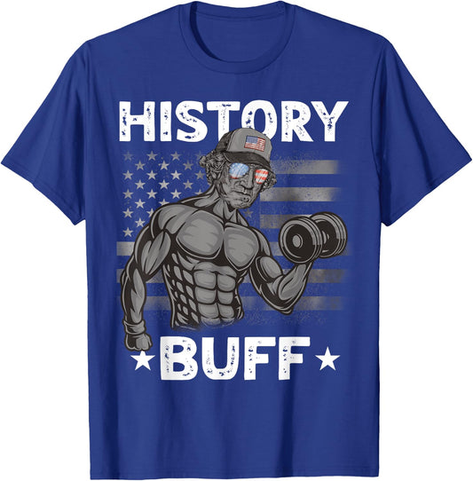 History Buff Washington Bro Weightlifting 4th of July Gym T-Shirt - T-Shirt | Royal