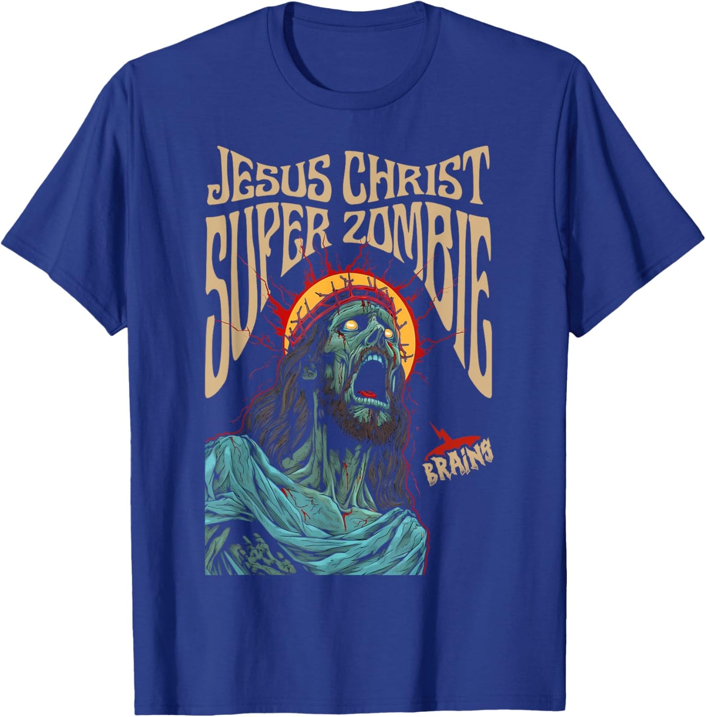 Jesus Christ Super Zombie T-Shirt - T-Shirt | Royal