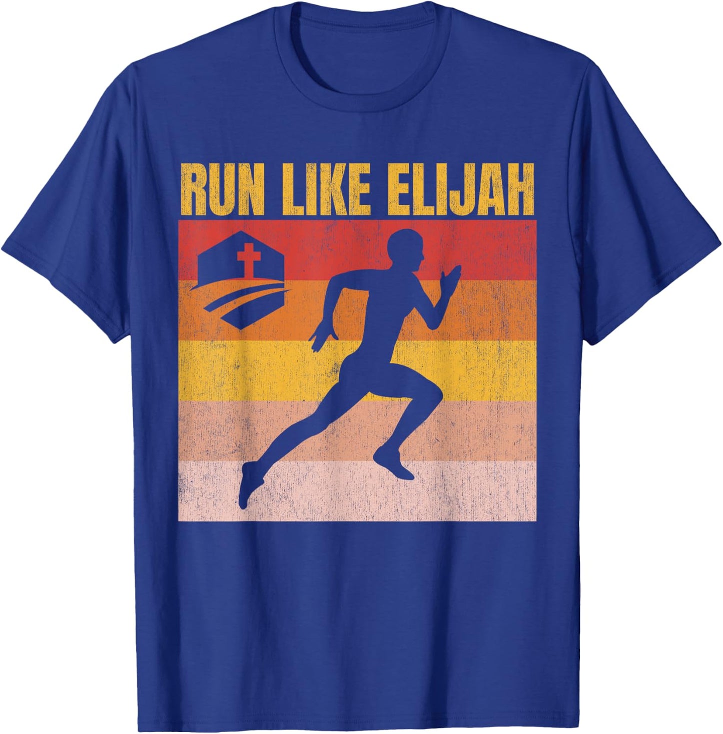 Christian Running, Run Like Elijah, Christian Runner T-Shirt - T-Shirt | Royal