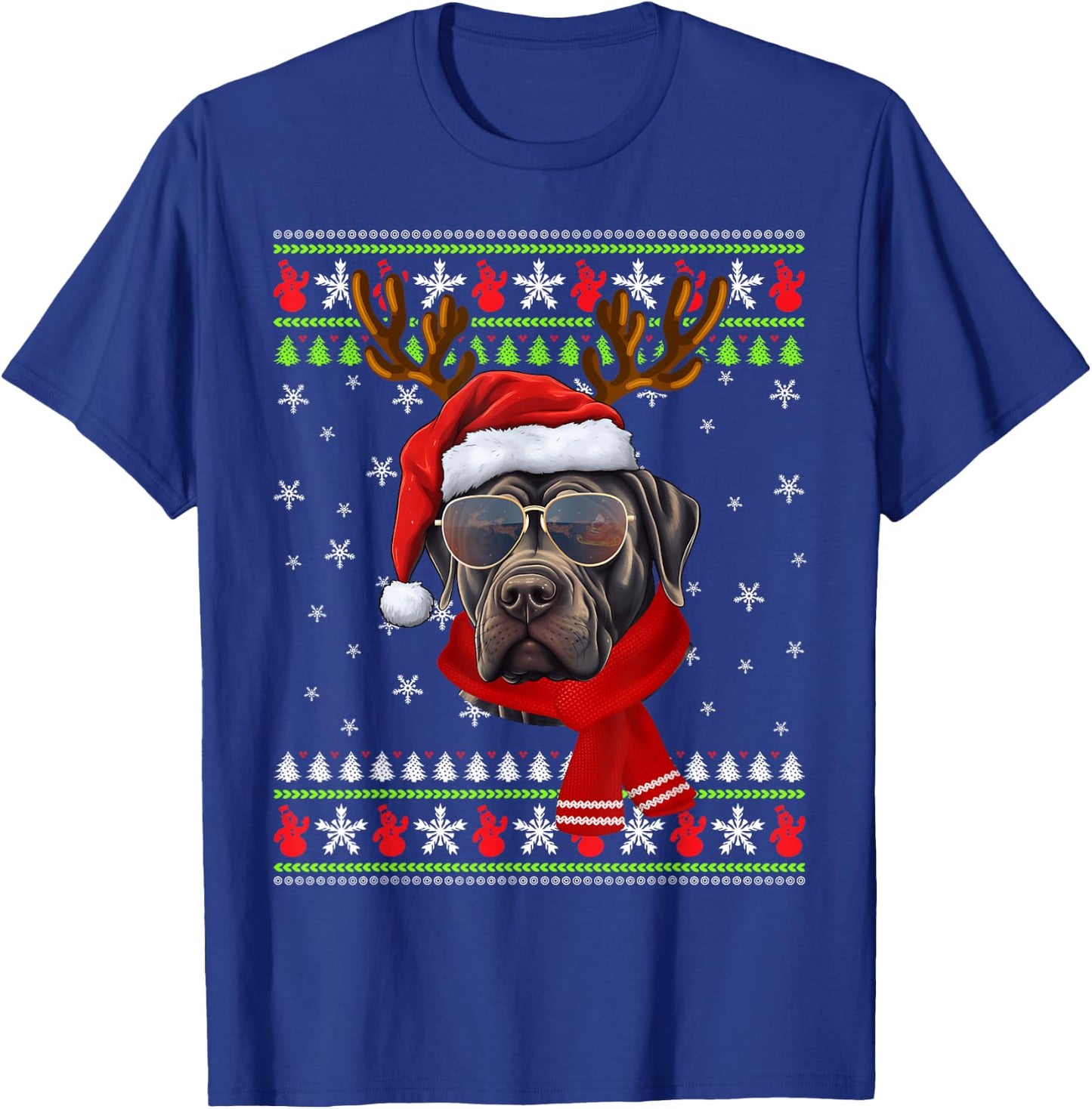 Cane Corso Christmas Funny Xmas Ugly Sweater Pajama T-Shirt - T-Shirt | Royal