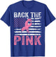 Breast Cancer Awareness USA Flag Design Back The Pink Ribbon T-Shirt - T-Shirt | Royal