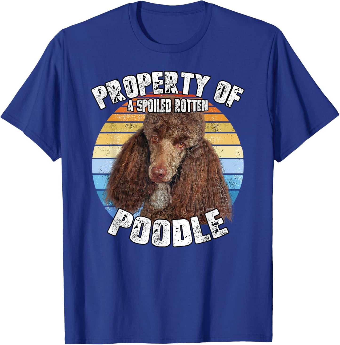 Poodle Brown Retro Property Of T-Shirt - T-Shirt | Royal