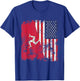 Isle Of Man USA Flag Distressed - Half American T-Shirt - T-Shirt | Royal