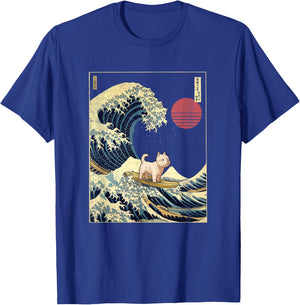 West Highland White Terrier Westie Japanese Kanagawa Wave T-Shirt - T-Shirt | Royal