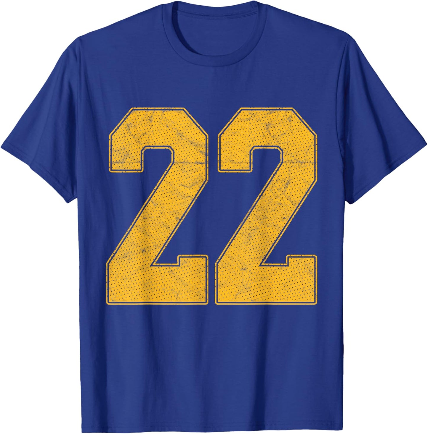 Number 22 Numbered Uniform Sports Team Jersey 22nd Birthday T-Shirt - T-Shirt | Royal