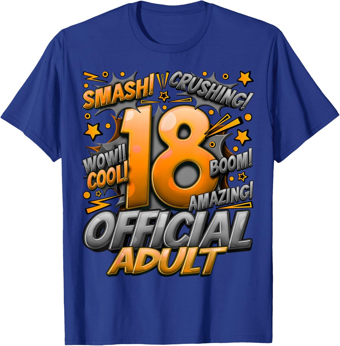 Official Adult 18th Birthday Comic Style Awesome Since 2005 T-Shirt - T-Shirt | Royal