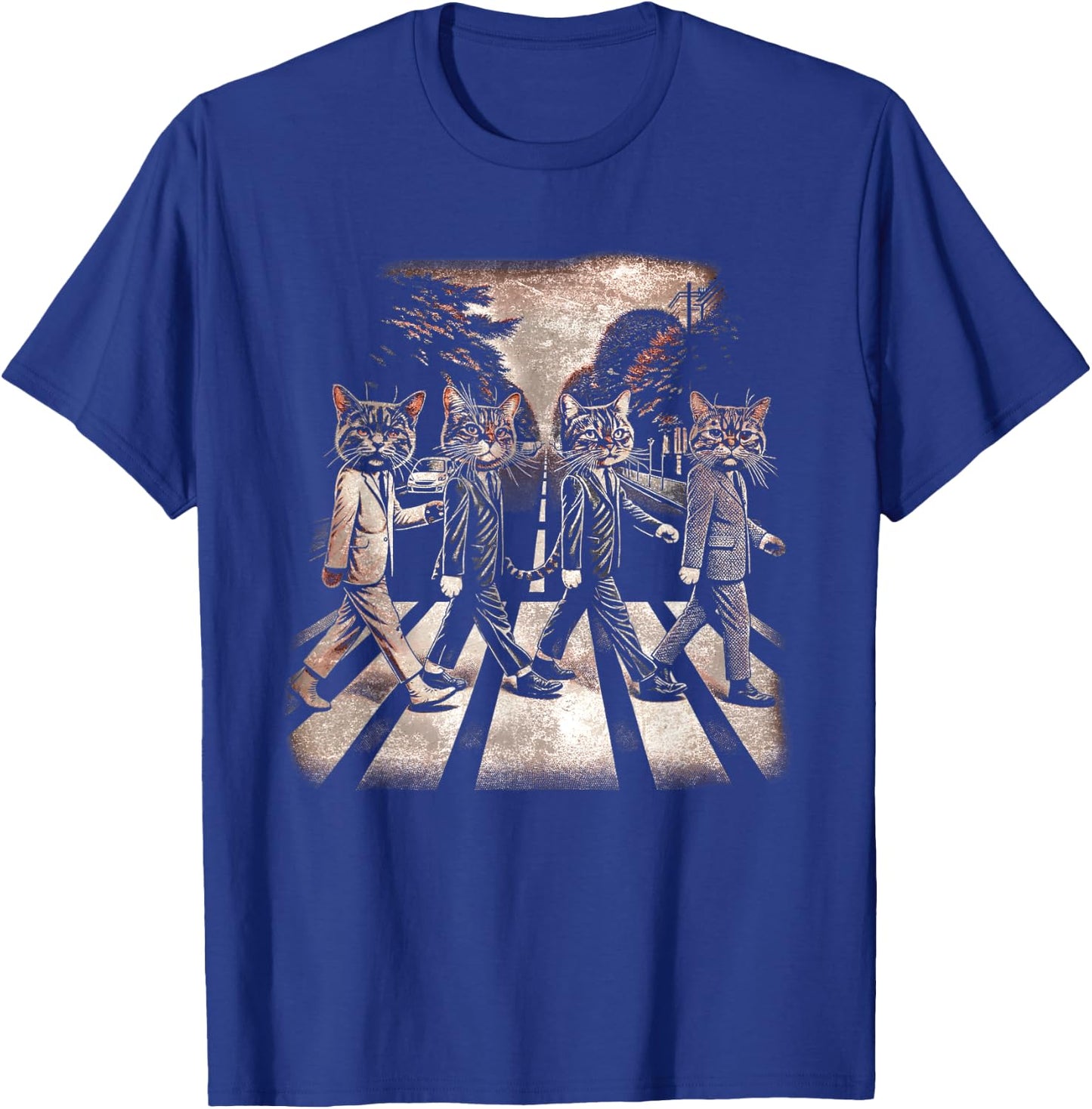 Classic Cats Music Band Vintage Retro Heavy Meowtal Musician T-Shirt - T-Shirt | Royal