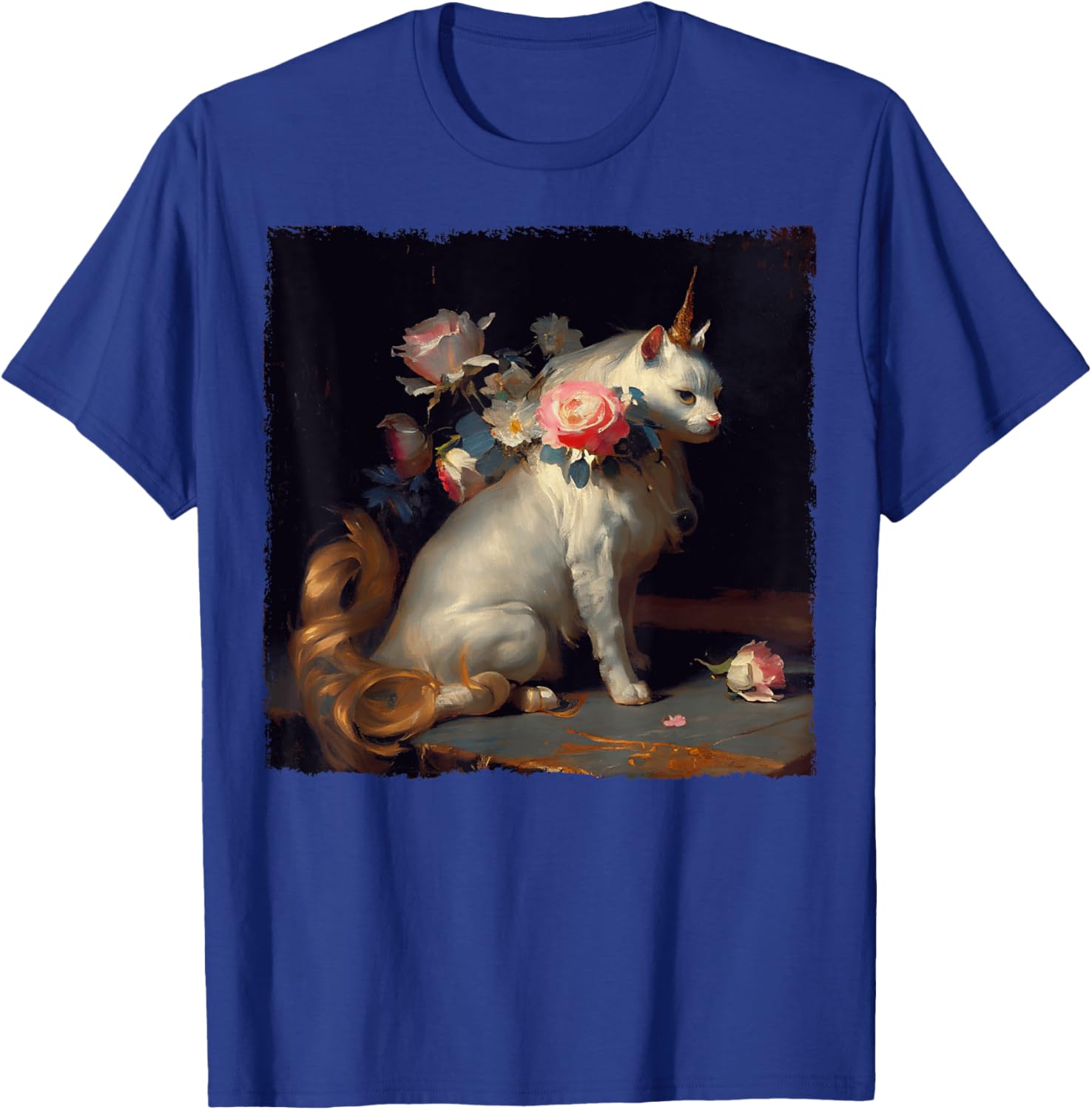 Funny Cat Unicorn Flower for Kids, Women, Men T-Shirt - T-Shirt | Royal