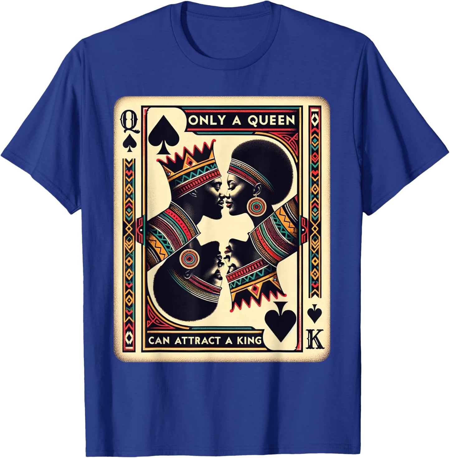 King & Queen Black Love African American Couples Marriage T-Shirt - T-Shirt | Royal