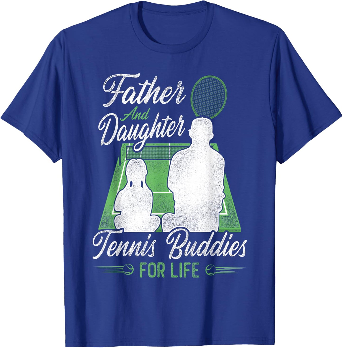 Funny Tennis Player Racket Dad Daughter Father And Daughter T-Shirt - T-Shirt | Royal