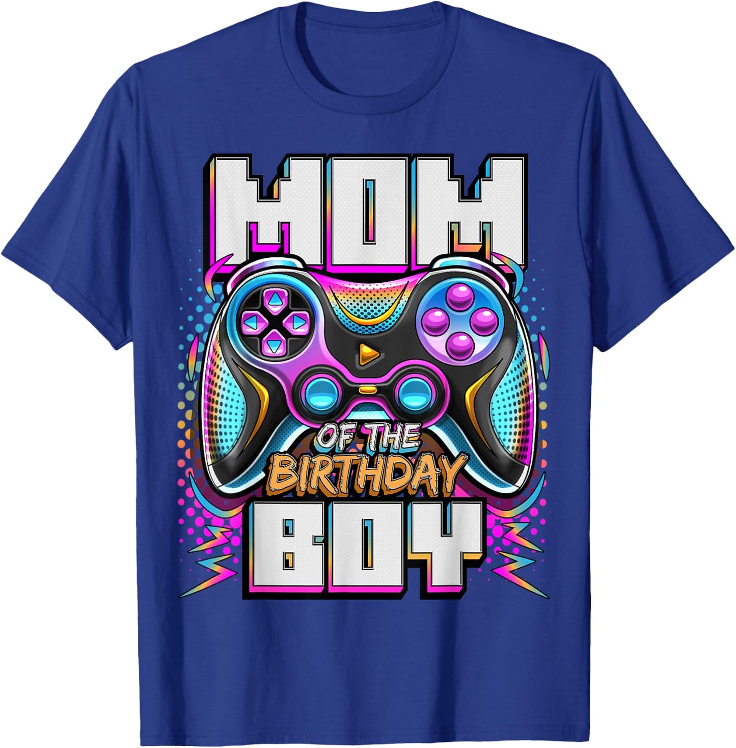 Mom of the Birthday Boy Matching Video Game Birthday Party T-Shirt - T-Shirt | Royal