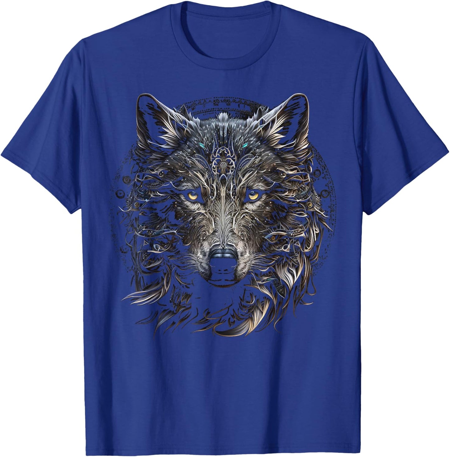 Wolf Mandala Artwork | Animal Motif Wolf T-Shirt - T-Shirt | Royal