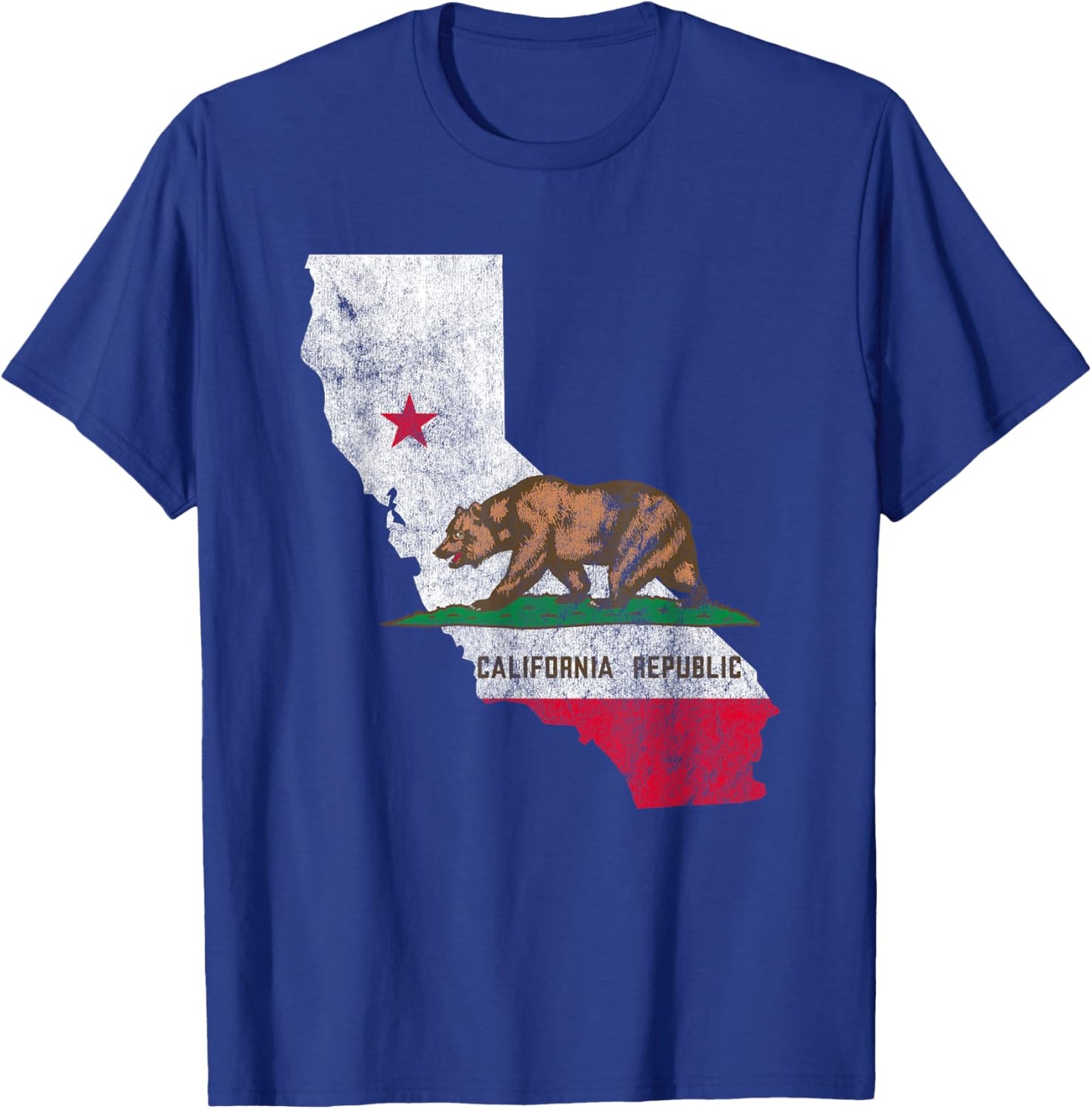 Vintage California Republic Flag CA USA State Patriot T-Shirt - T-Shirt | Royal