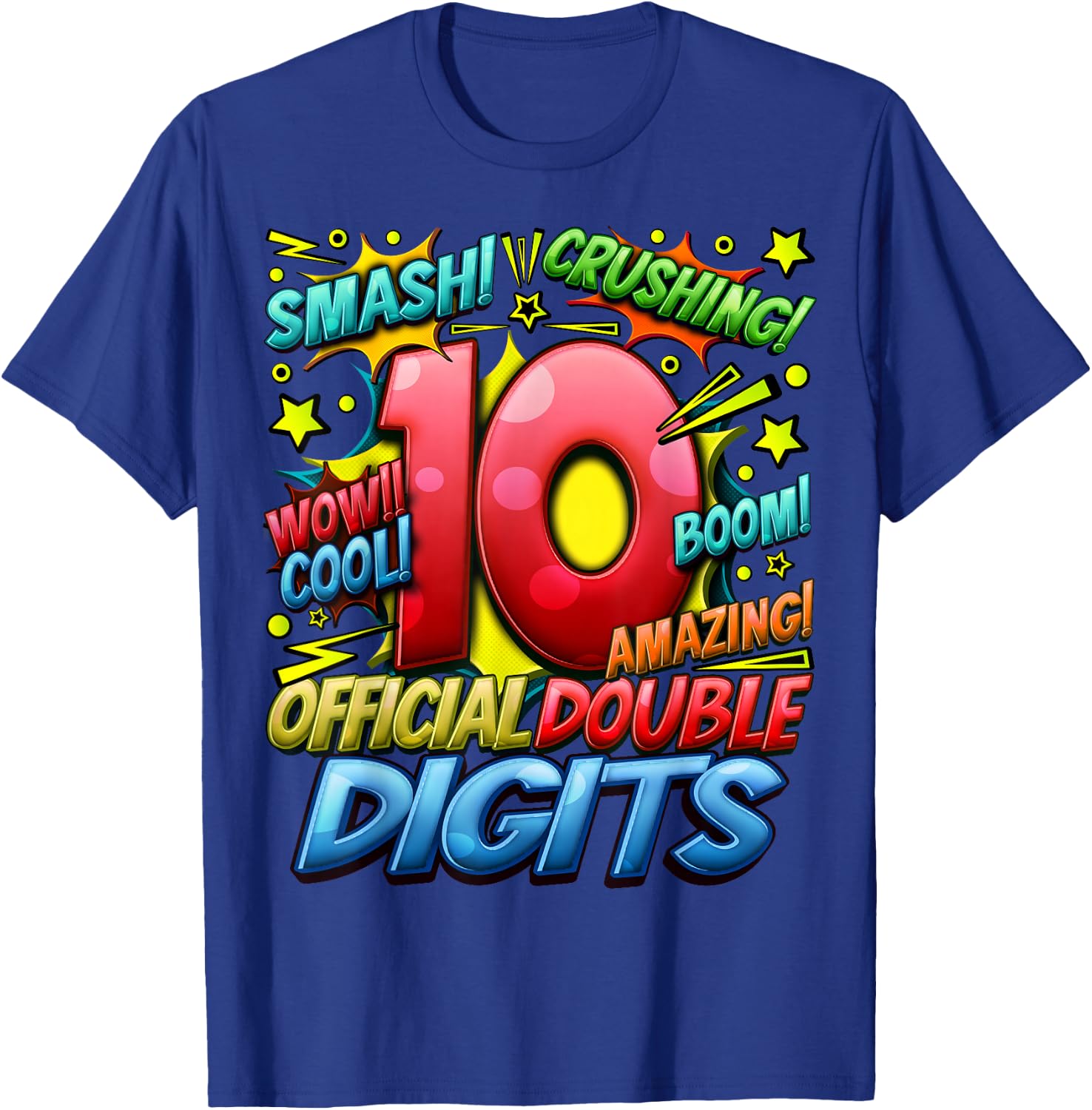Official Double Digits 10th Birthday Awesome Since 2013 Boy T-Shirt - T-Shirt | Royal