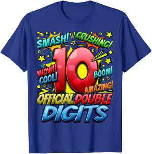 Official Double Digits 10th Birthday Awesome Since 2013 Boy T-Shirt - T-Shirt | Royal