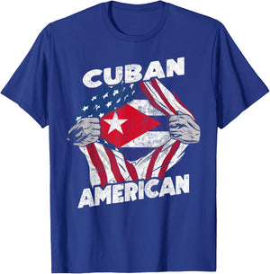 Cuban And American Flag Cuba Proud T-Shirt - T-Shirt | Royal