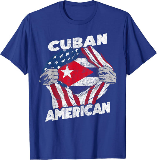Cuban And American Flag Cuba Proud T-Shirt - T-Shirt | Royal