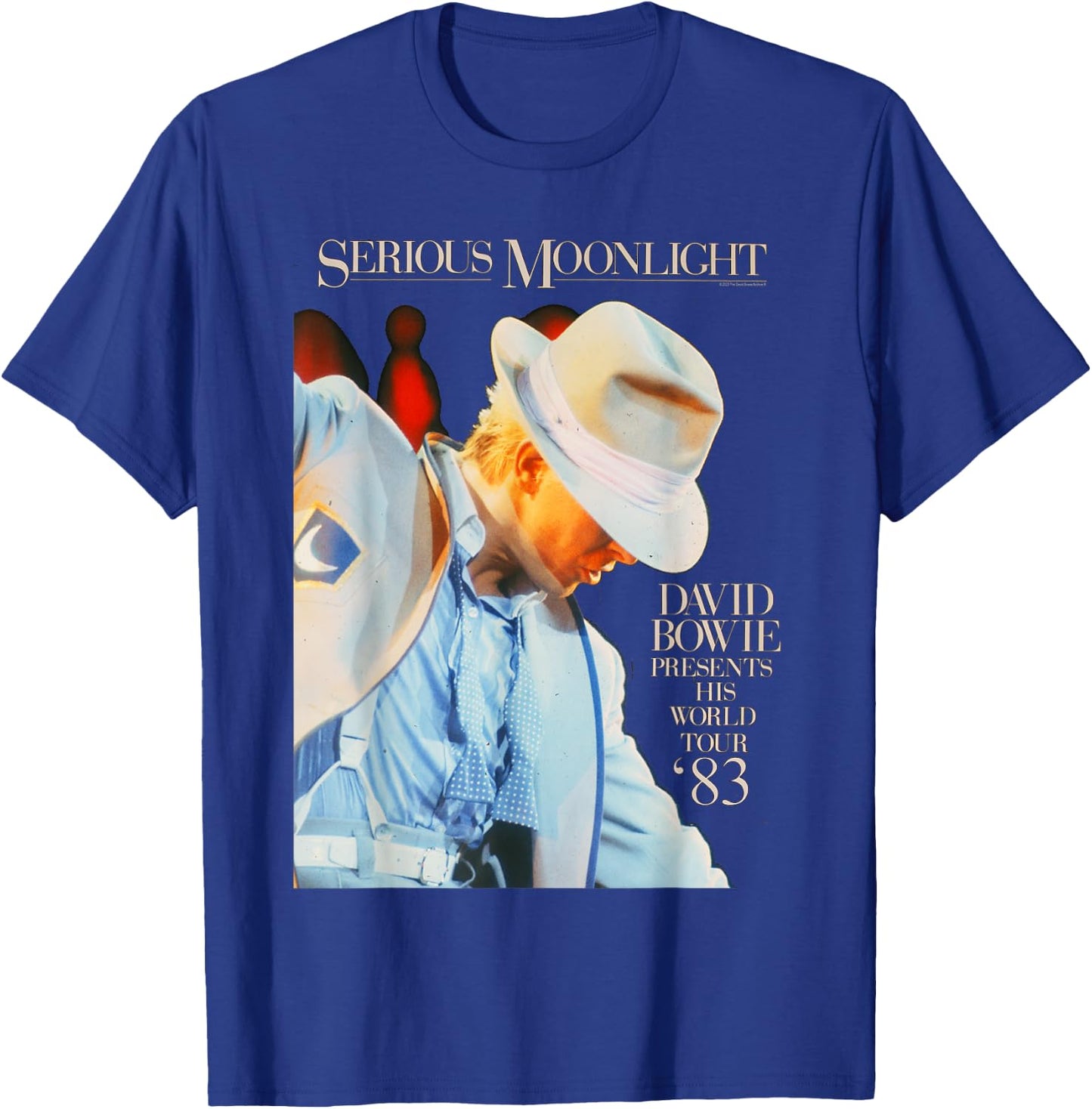 David Bowie Music Rock Serious Moonlight T-Shirt - T-Shirt | Royal