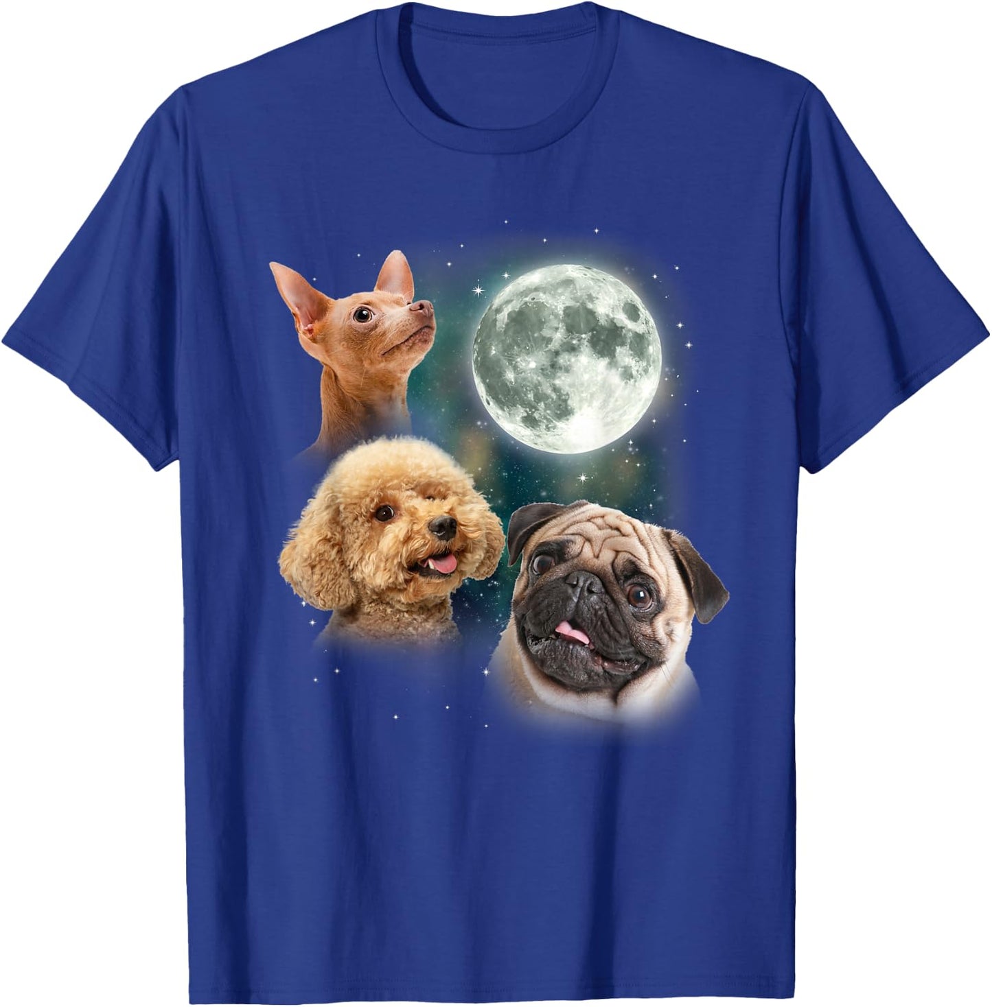 Funny Dog Shirt | 3 Doggo Moon Doggie Lovers Howling Canine T-Shirt - T-Shirt | Royal
