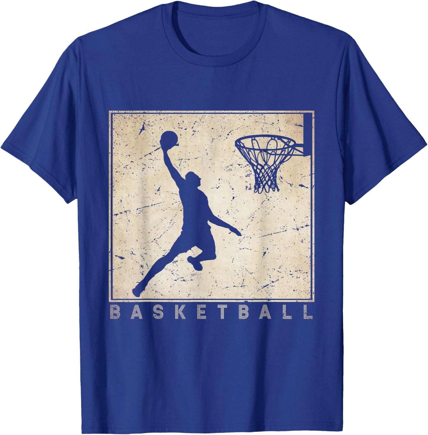 Retro Basketball for Basketball Players Basketball Clothing T-Shirt - T-Shirt | Royal