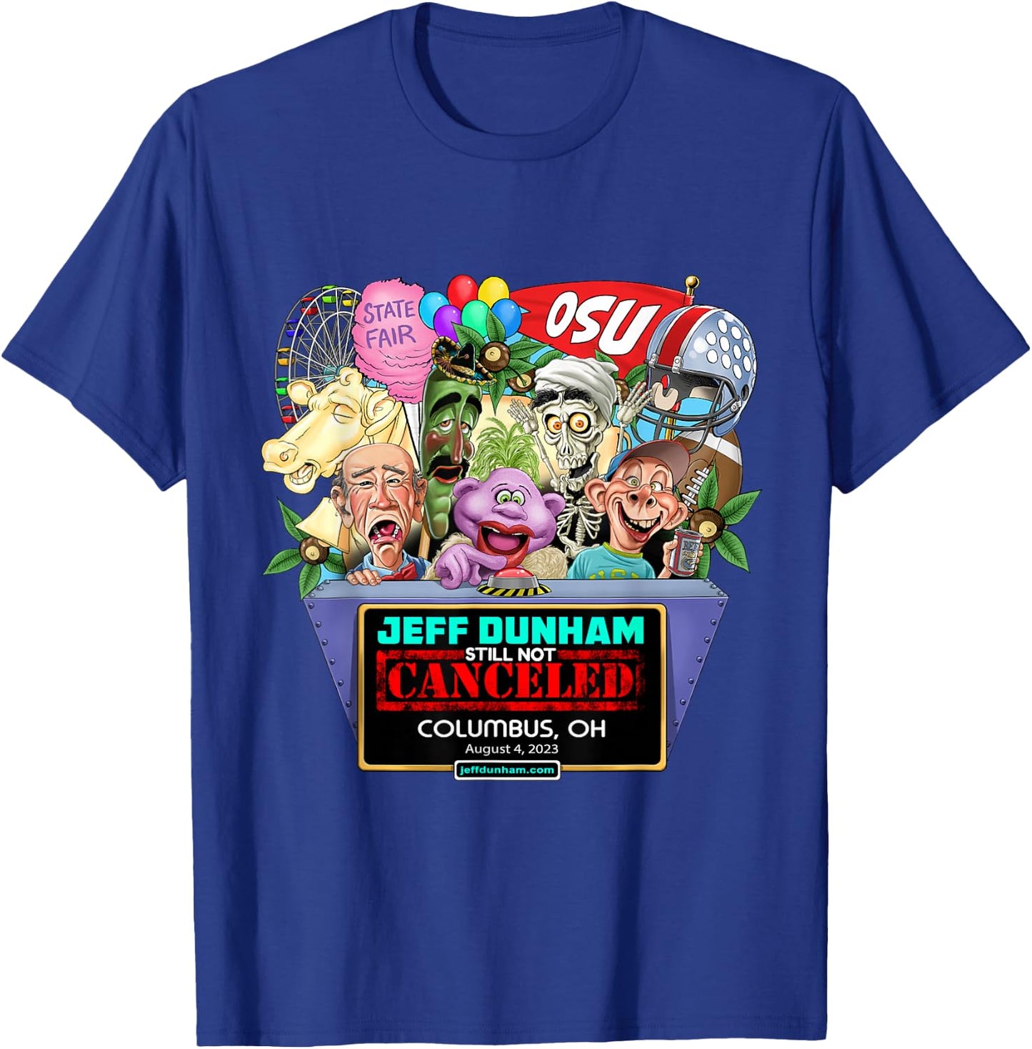 Jeff Dunham Black Classic Fit , -Adults, Short Sleeve, Small T-Shirt - T-Shirt | Royal