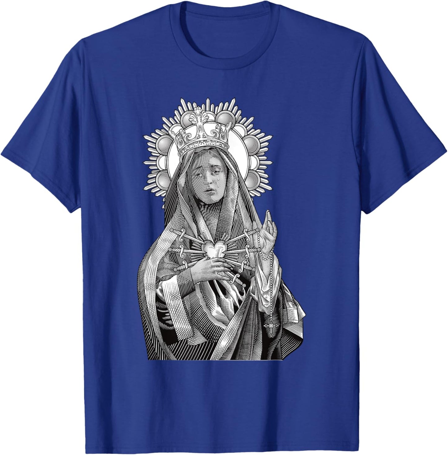 Mater Dolorosa Our Lady of Sorrows Virgin Mary Catholic T-Shirt - T-Shirt | Royal