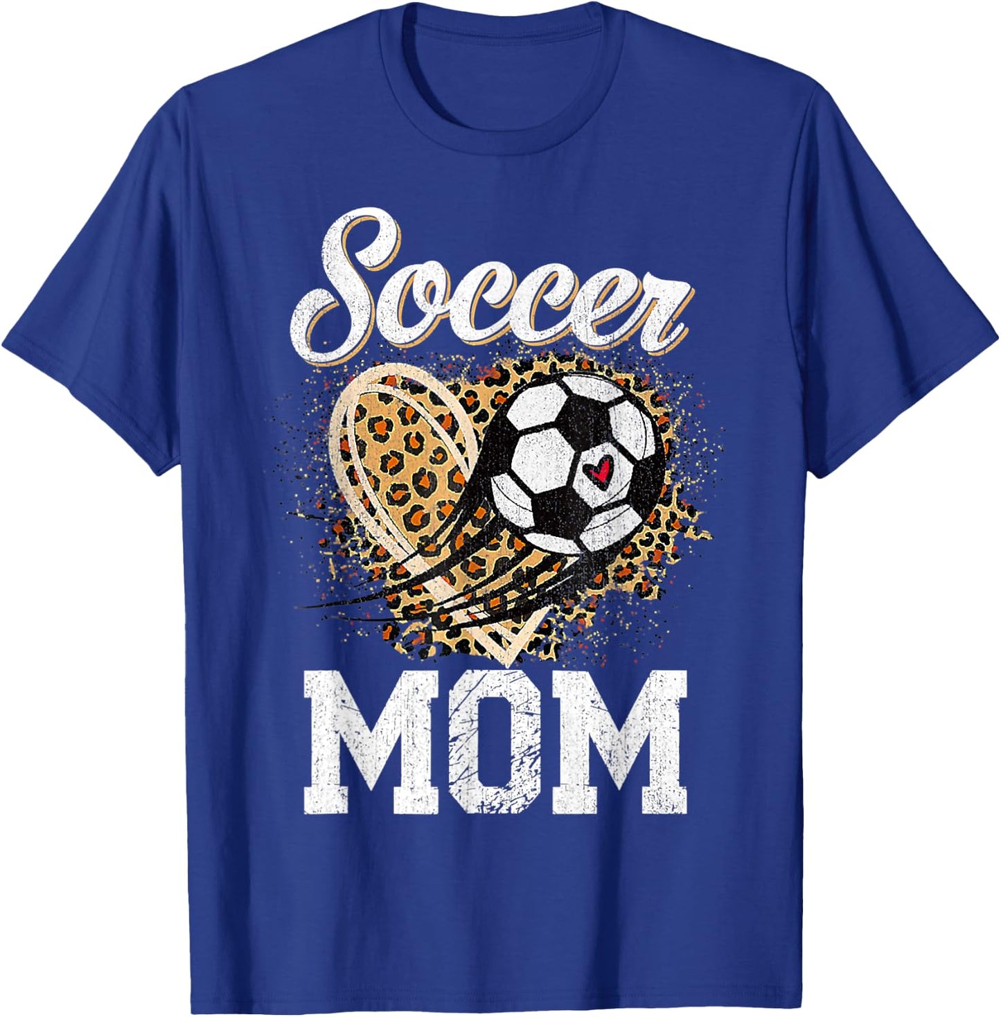 Leopard Soccer Mom Ball Funny Mother's Day T-Shirt - T-Shirt | Royal
