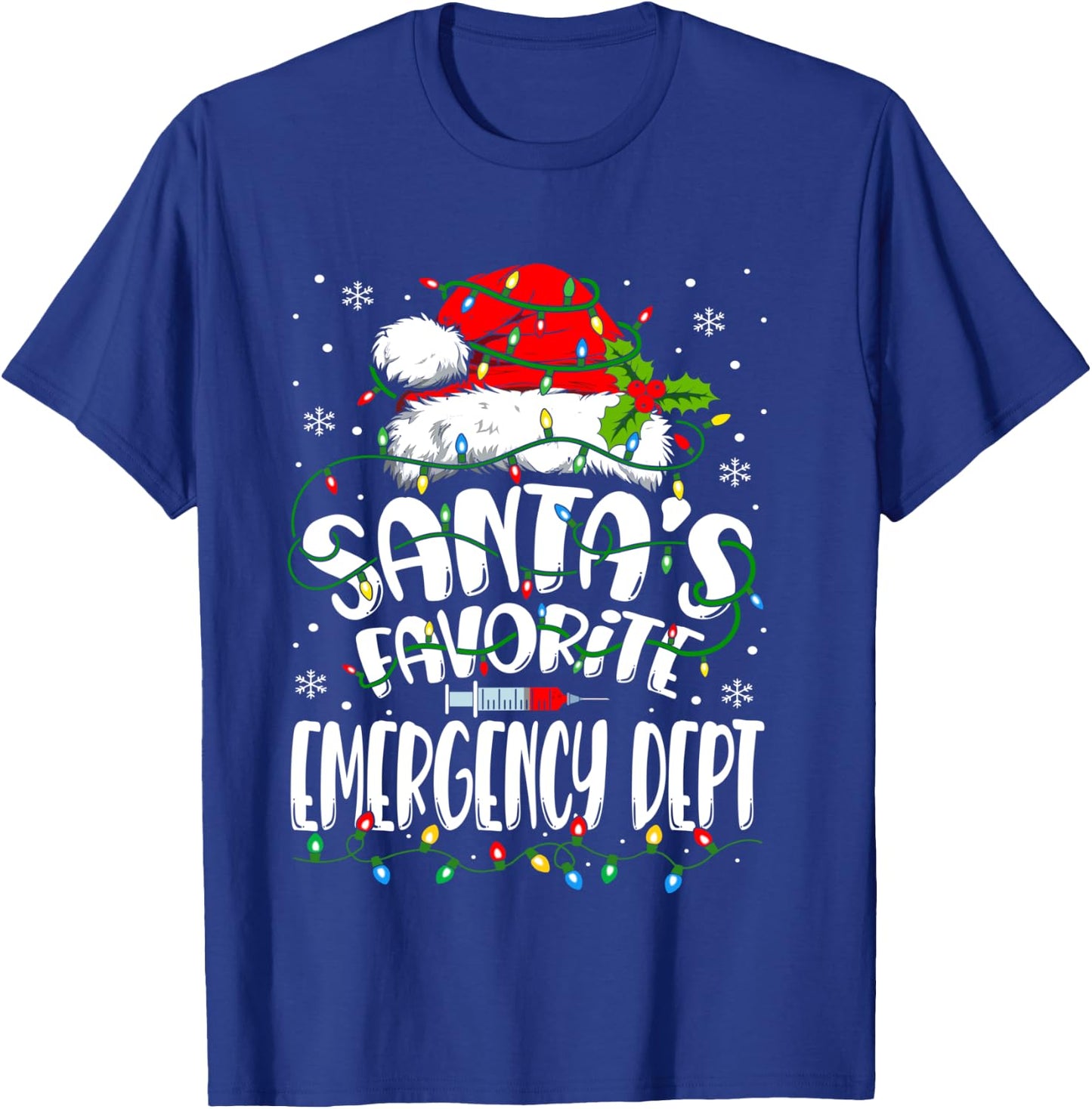 Santa Favorite Emergency Department Christmas ER Nurse T-Shirt - T-Shirt | Royal