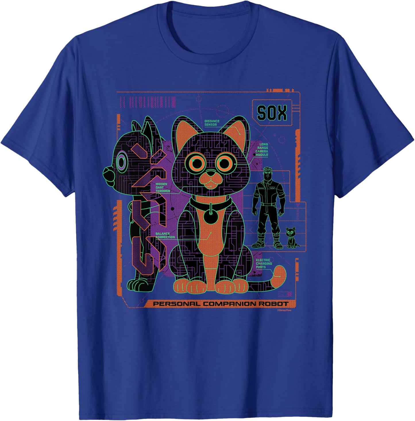 Disney Pixar Lightyear Sox Personal Companion Robot T-Shirt - T-Shirt | Royal