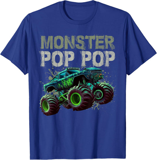 Monster Truck Pop Pop Family Matching Monster Truck Lovers T-Shirt - T-Shirt | Royal