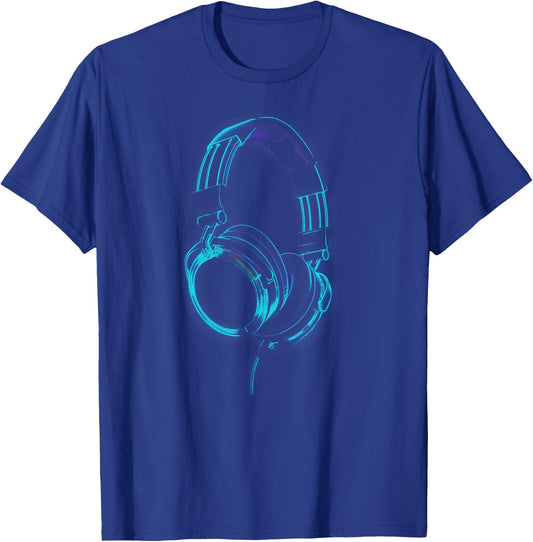 Headphones Music DJ Hip Hop Audio T-Shirt - T-Shirt | Royal