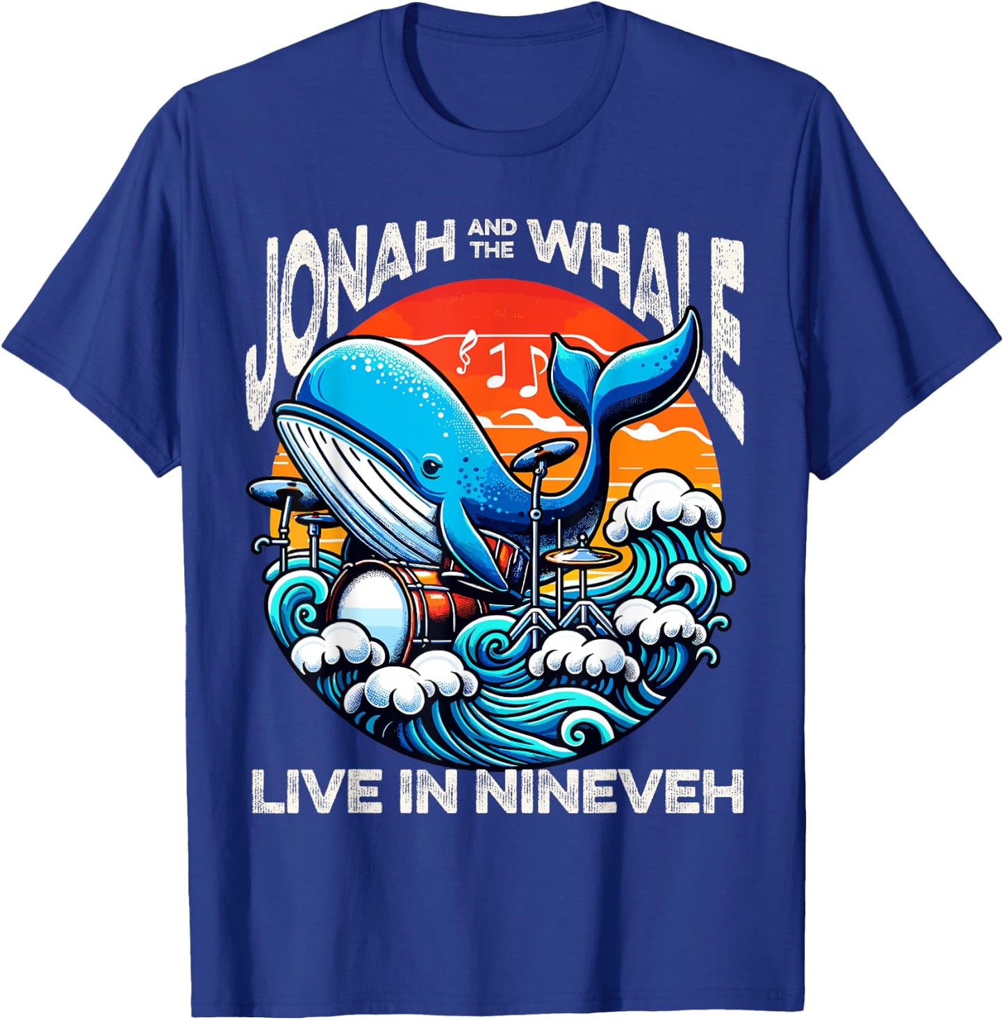 Jonah Whale Funny Rock Band Vintage Funny Christian T-Shirt - T-Shirt | Royal