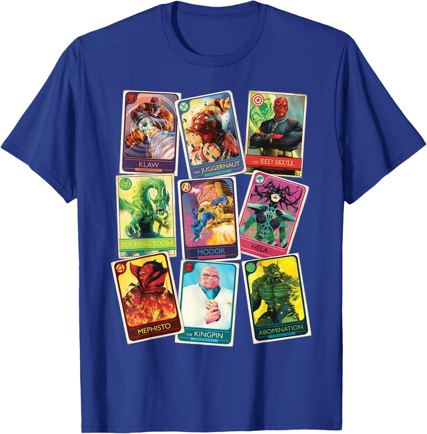 Marvel Super Villain Trading Cards T-Shirt - T-Shirt | Royal
