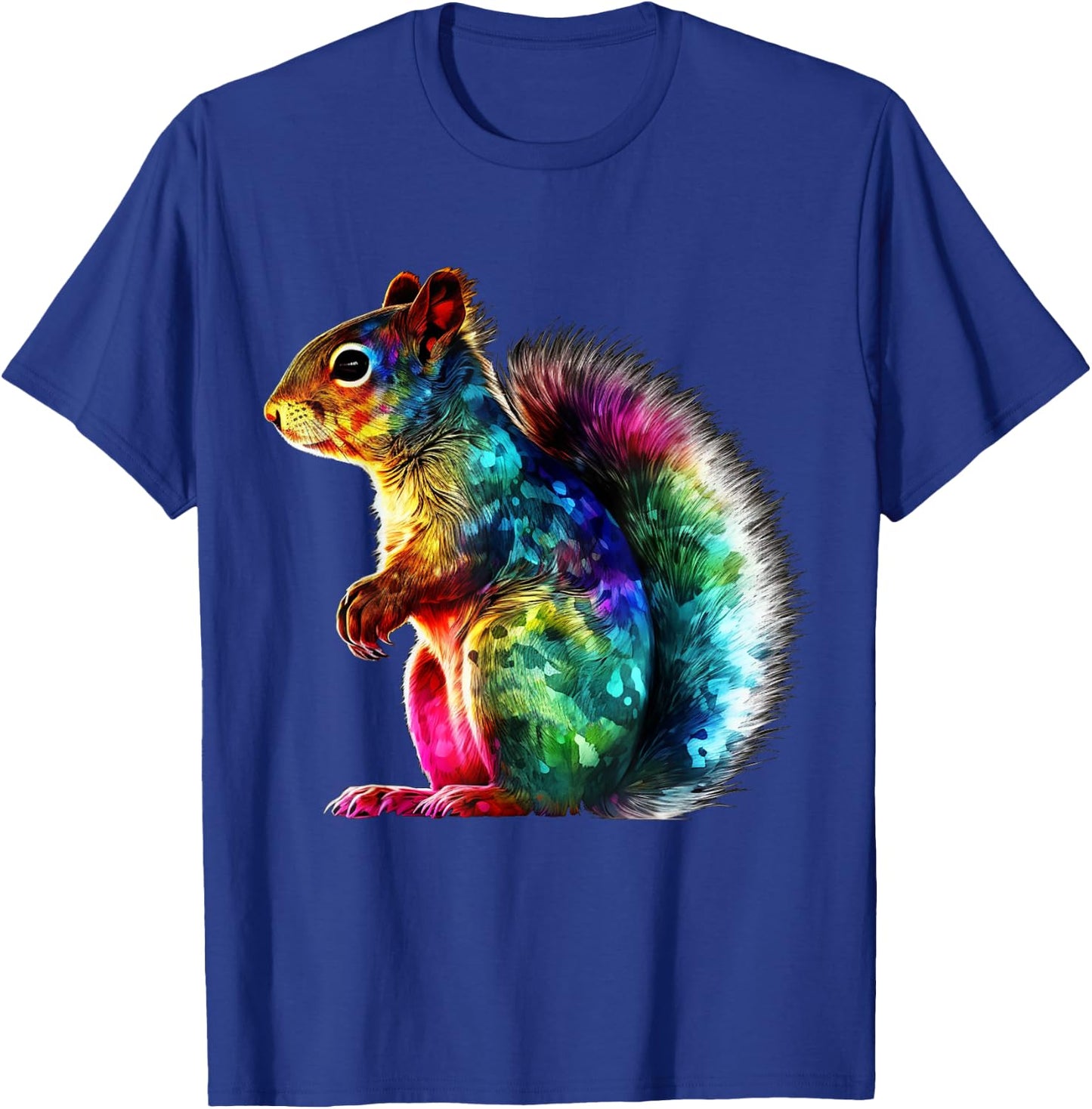 Squirrel Artwork - Colourful Animal Squirrel T-Shirt - T-Shirt | Royal