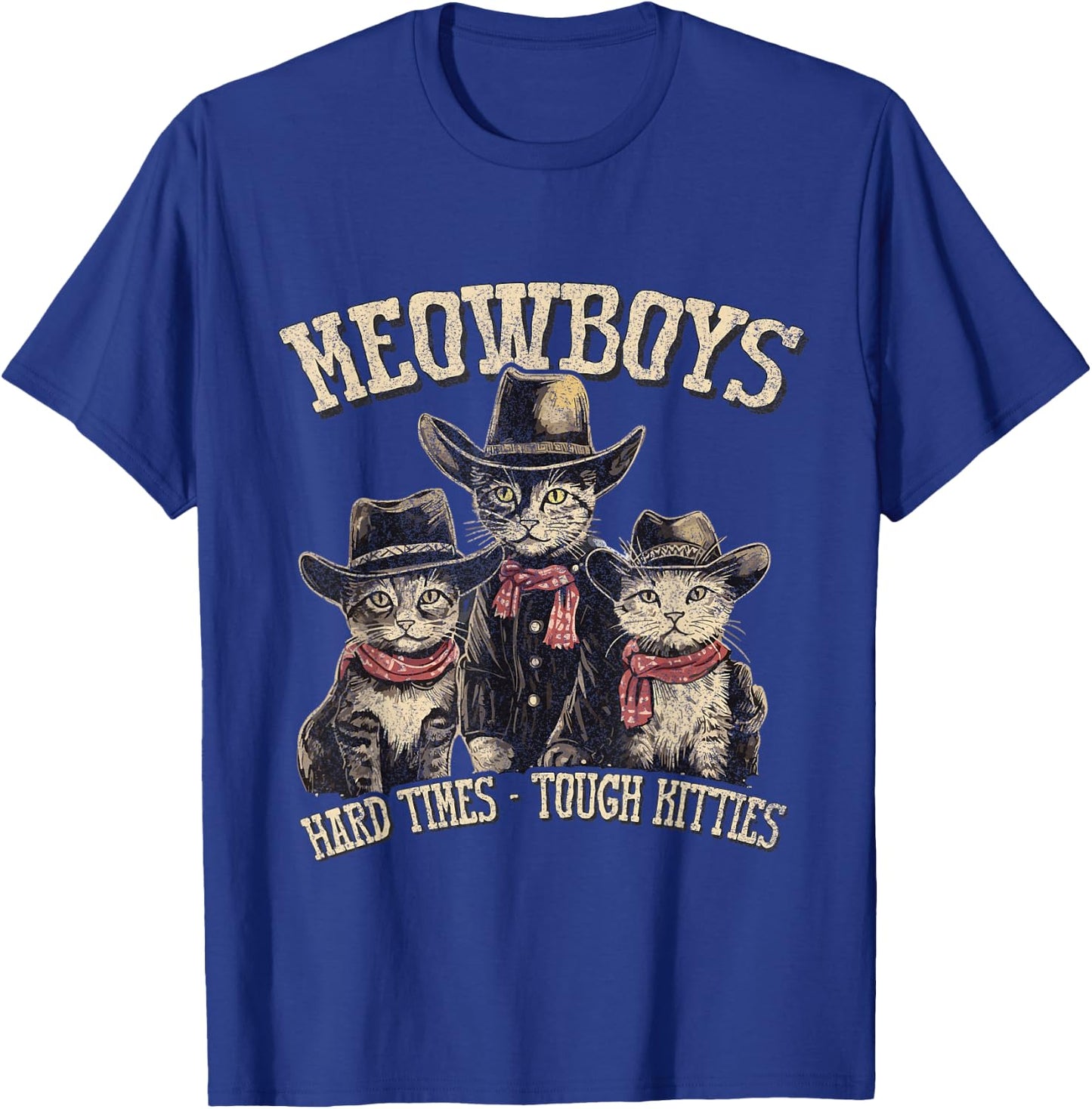 Meowboys Cowboy Cats with Hats T-Shirt - T-Shirt | Royal