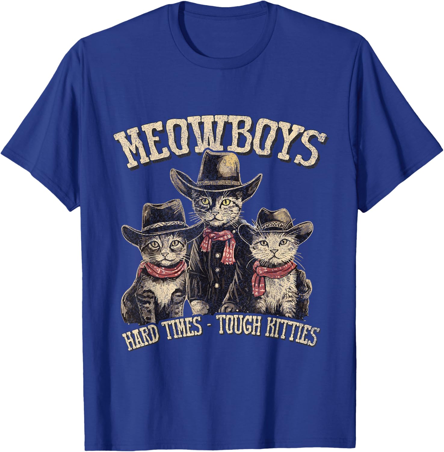 Meowboys Cowboy Cats with Hats T-Shirt - T-Shirt | Royal