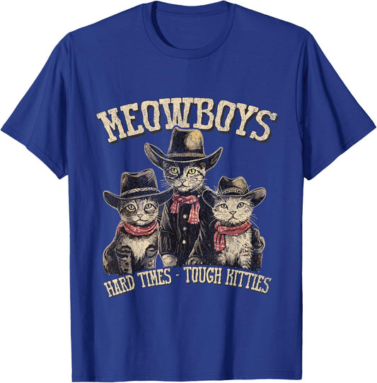 Meowboys Cowboy Cats with Hats T-Shirt - T-Shirt | Royal
