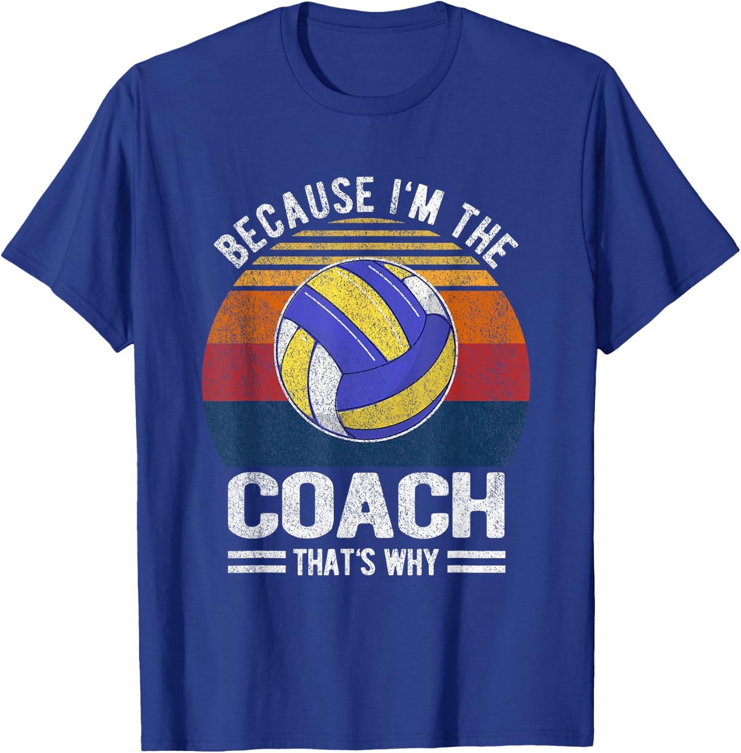 Funny Volleyball Coach Volleyball Team Coaching Retro T-Shirt - T-Shirt | Royal