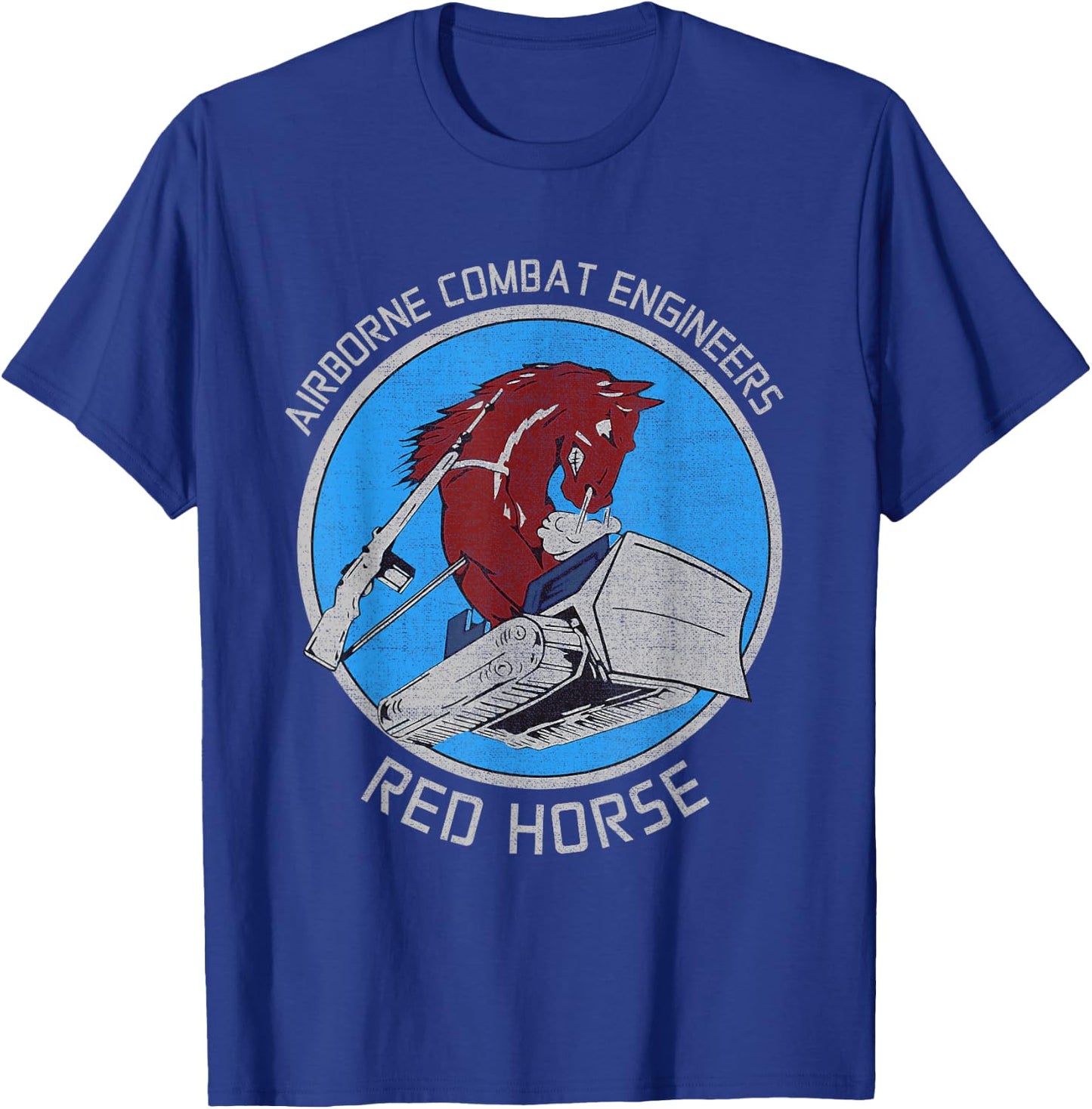 RED HORSE Airborne Combat Engineer US Military T-Shirt - T-Shirt | Royal