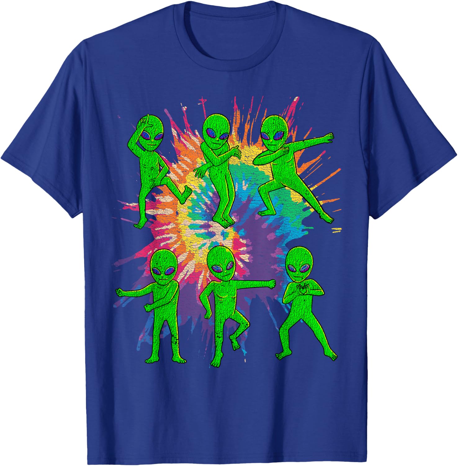 Dancing Alien Halloween Aliens Tie Dye Dance Kids Boys Girls T-Shirt - T-Shirt | Royal