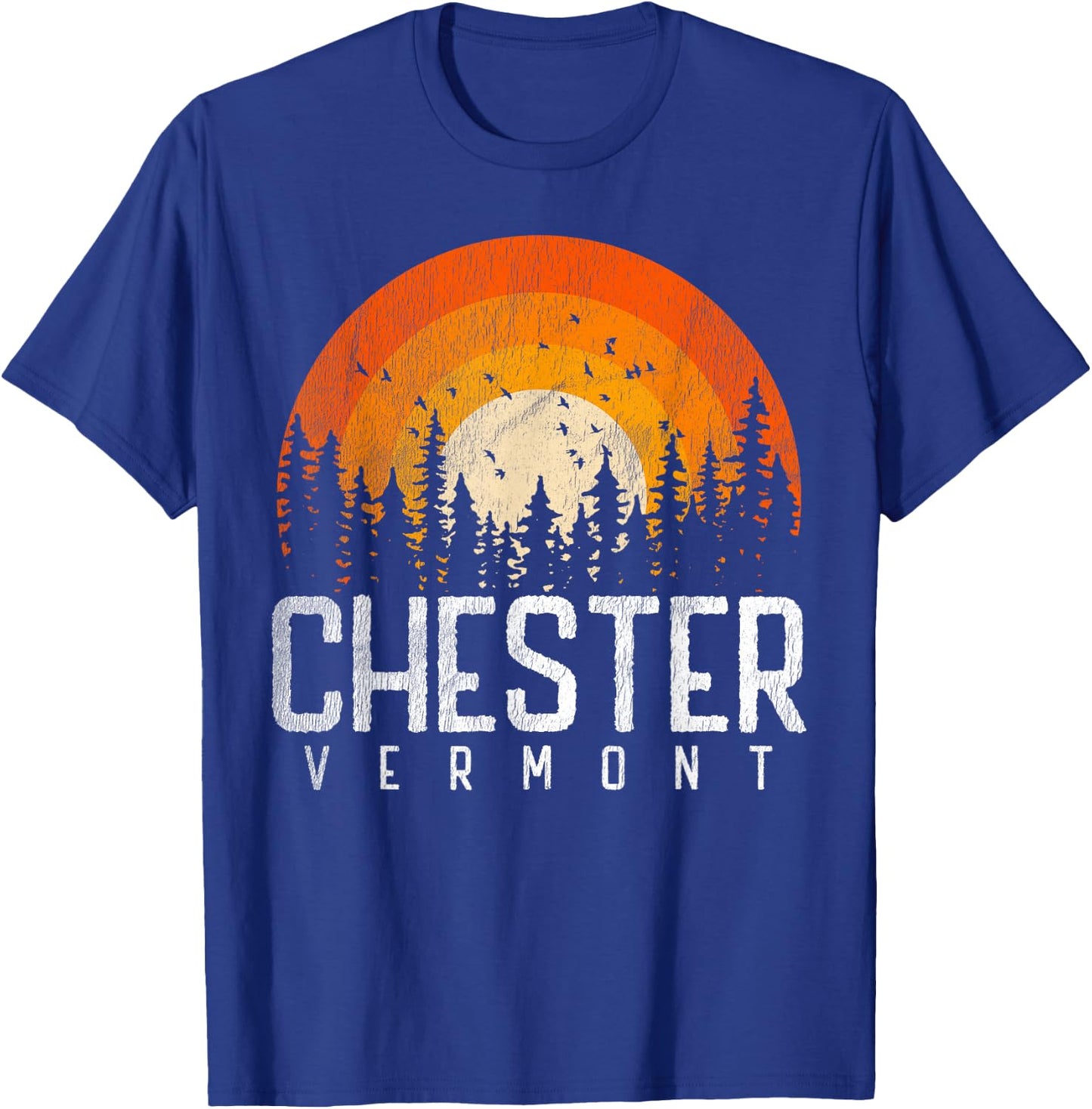 Chester Vermont VT Shirt Vintage 70s 80s 90s Retro City Gift T-Shirt - T-Shirt | Royal