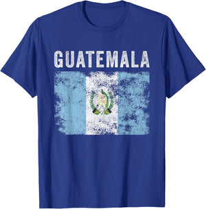 Guatemala Flag Distressed - Men Women Kids - Guatemalan Flag T-Shirt - T-Shirt | Royal